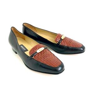 Bally Vintage Vanessa Two-Tone Woven Leather Slip-On Loafers